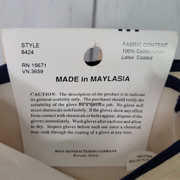 BOSS Power Grip Heavy Duty Latex Coated Crinkle Grip Work Gloves Men's One Size - Picture 11 of 11